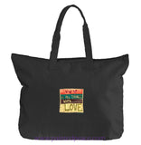 Do All Things With Love Heartful Peace Tote Bag One Size / Black Tote Bag Large