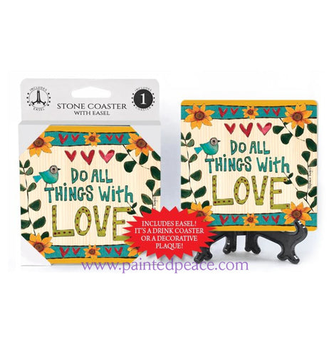 Do All Things With Love Stone Coaster