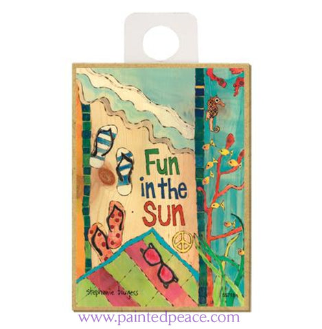 Fun In The Sun Beach Wood Magnet - New