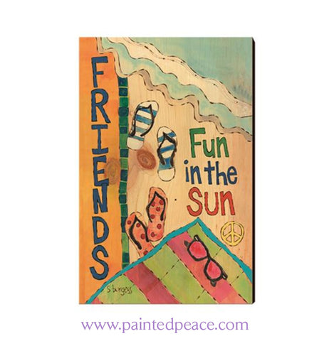 Fun In The Sun Wooden Post Card Mini Art