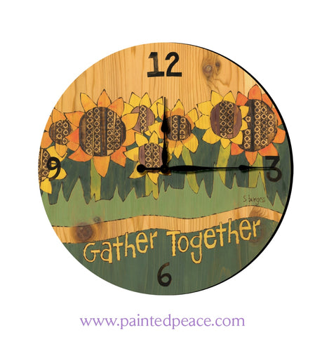 Gather Friends 12 Solid Wall Clock