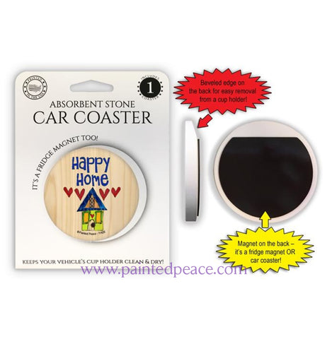 Happy Home Car Coaster / Magnet