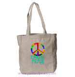 Imagine Peace Heartful Peace Book Tote Natural / One Size Tote Bag