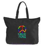 Imagine Peace Heartful Peace Tote Bag One Size / Black Tote Bag