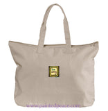 Live Simply Heartful Peace Tote Bag Natural / One Size Tote Bag Large