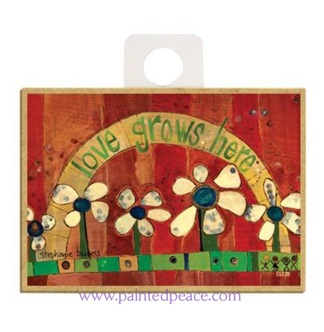 Love Grows Here Wood Magnet - New