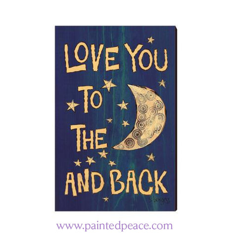 Love You To The Moon Wooden Post Card Mini Art