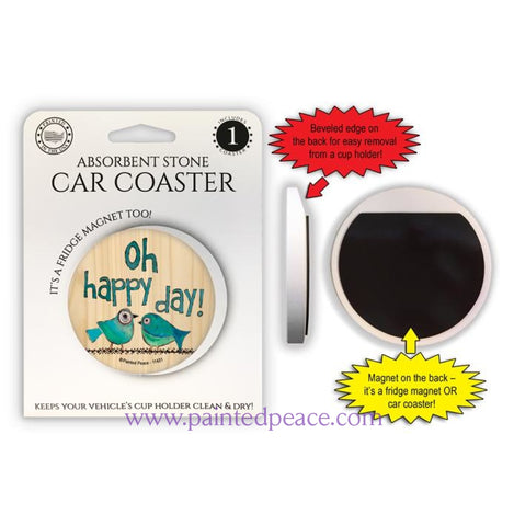 Oh Happy Day Car Coaster / Magnet