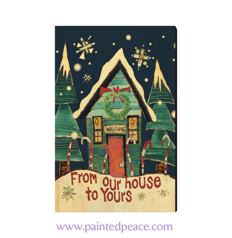 Our House Wooden Post Card