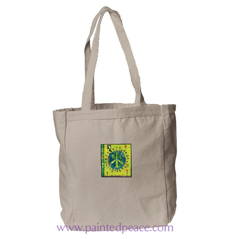 Peace On Earth Heartful Peace Book Tote One Size / Natural Book-Tote