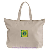 Peace On Earth Heartful Peace Tote Bag One Size / Natural Tote Bag