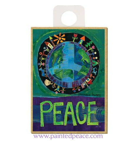 Peace Wood Magnet - New