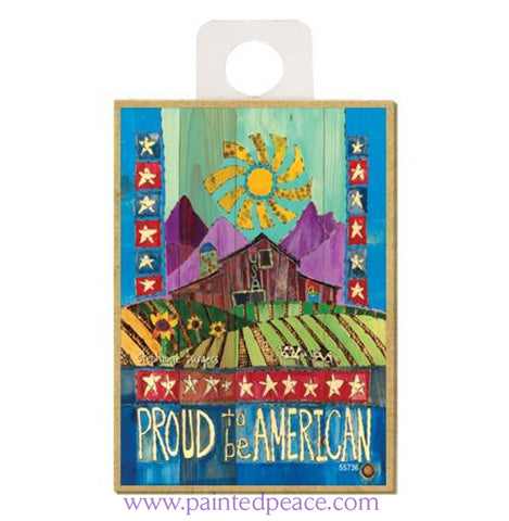 Proud To Be American Wood Magnet - New