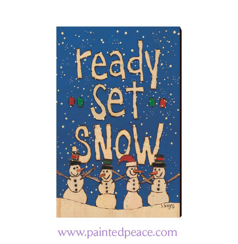 Ready Set Snow Wooden Post Card